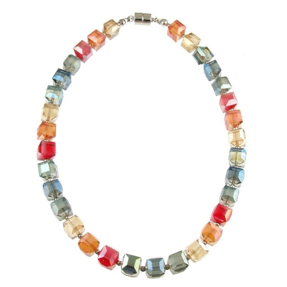 NWOT Origin Jewelry | Rhodium/Multi Color Crystal Necklace